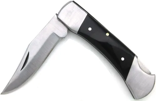 Vista 5 de Colección cuchillo plegable con funda de cuero hoja afilada de caza