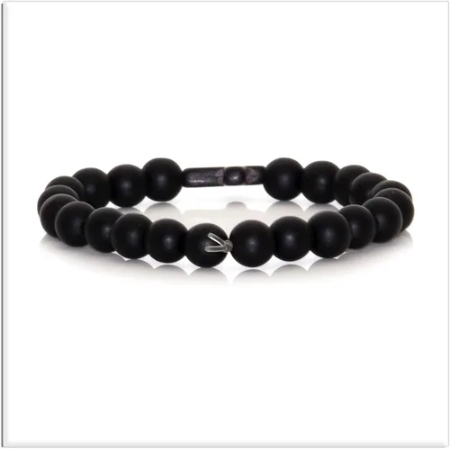 Vista 4 de Xusamss Pulsera de cruz de moda Pulsera elástica de cuentas de ágata mate de 0.315 in