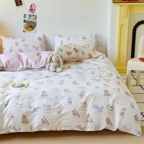 Vista 10 de LIWHENHAO Juego de funda de edredón para niños en blanco y negro, colección de ropa de cama 100% algodón, 1 funda de cubreedredón 2 fundas de Cereza