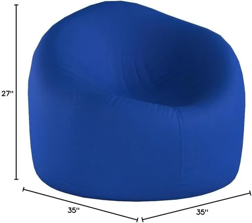 Vista 3 de Posh Beanbags - Sillón puff Azul Rey Sólido