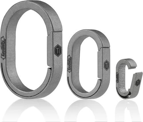 Vista 11 de KeyUnity Titanium Side-Opening Oval Key Ring – Lightweight EDC Connector for Car Keys, Tools, and Outdoor Gear