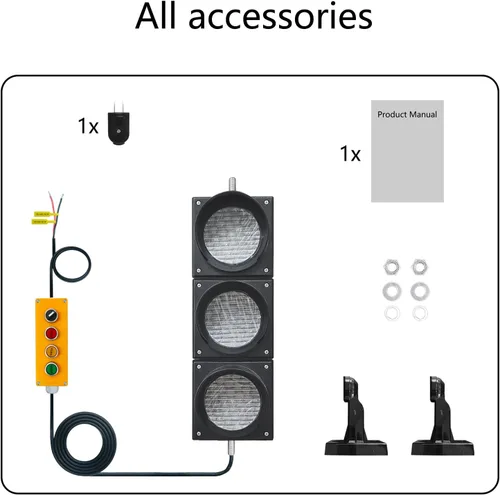 Vista 9 de Juego de luces de tráfico/parada/marcha de 100mm (4 pulgadas) AC85-265V, carcasa de PC impermeable IP65 (controlador de 103 botones)