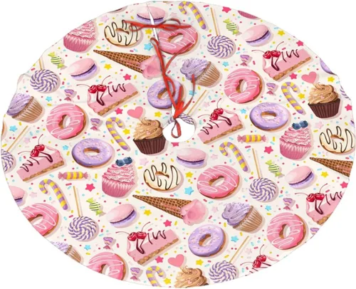 Vista 13 de Falda de árbol de Navidad con huevos de Pascua coloridos, 36" para Navidad, Halloween, Año Nuevo, decoración de fiesta, árbol de casa, alfombra