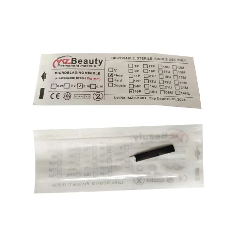 Vista 8 de Nano 0.007 in Microblading Agujas Piercing Tatuaje Aguja Microblade para Maquillaje Permanente Microblading (Diámetro 0.007 in, 12Flat)