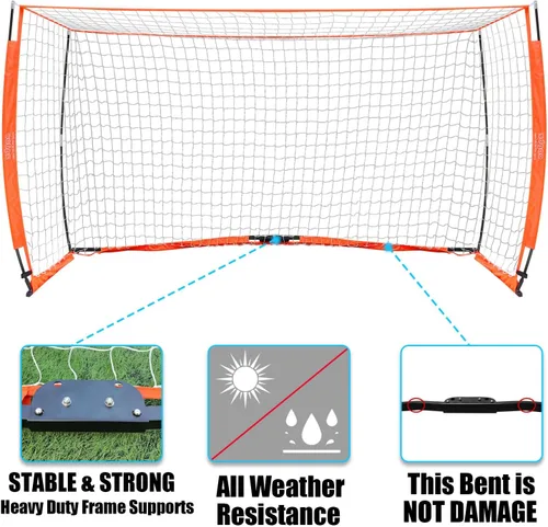 Vista 7 de Portería de fútbol para patio trasero Red portátil plegable de metal Fácil instalación Red portátil para todas las edades 1 par