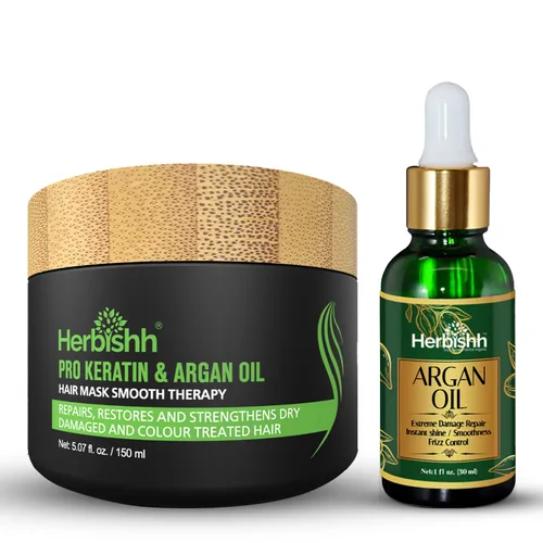 Vista 12 de Herbishh Mascarilla de argán para el cabello, acondicionador e hidratación