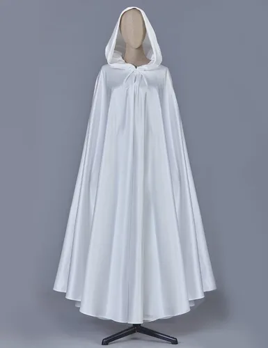 Vista 2 de BEAUTELICATE Women's Wedding Hooded Cape Bridal Cloak Poncho Full Length
