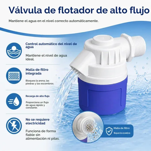 Vista 2 de Válvula de flotador de agua automática roscada NPT de 1 pulgada, válvula de control automático de nivel de agua de PVC resistente para canal de agua