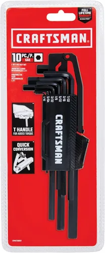 Vista 5 de Craftsman Juego de llaves hexagonales SAE de 10 piezas, negro, acero
