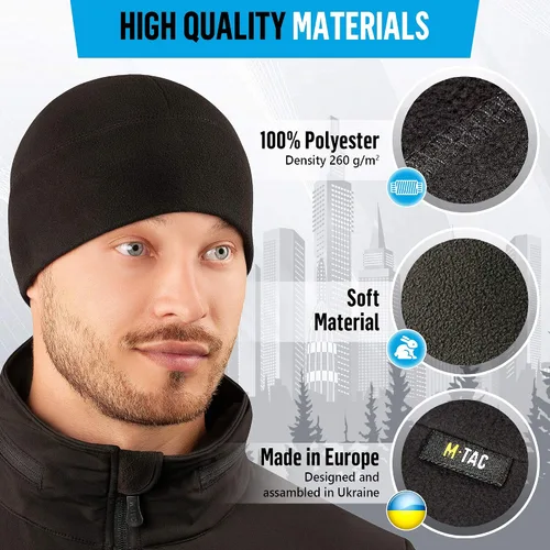Vista 5 de M-Tac Gorra de reloj de forro polar - Gorro táctico militar del ejército gorro de invierno