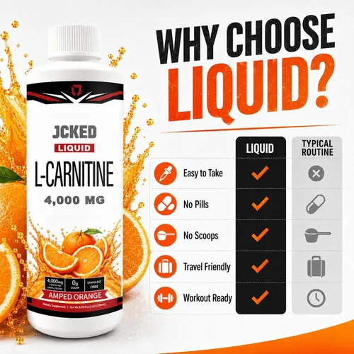 Vista 7 de L-Carnitina 4000 Amped Orange, L-Carnitina Suplementos 6.76 FL OZ 1pcs