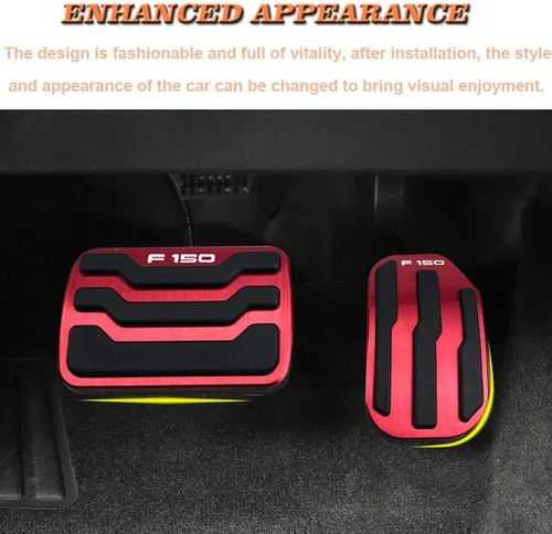 Vista 6 de BOYOUS 2 fundas antideslizantes de aluminio para pedal de freno y acelerador de gas para Ford F-150 2015 2016 2017 2018 2019 2020, no compatibles