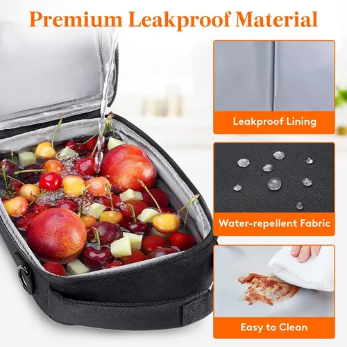 Vista 6 de Lifewit Lonchera expandible para hombres, bolsa de almuerzo aislada, bolsa enfriadora portátil con correas para el hombro y 2 paquetes de hielo