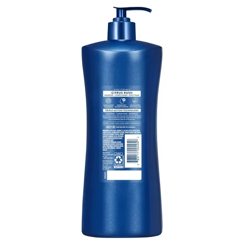 Vista 6 de Suave Men Citrus Rush Daily Clean 3 en 1 champú, acondicionador y gel de baño con glicerina y queratina hidrata y suaviza el cabello, aroma cítrico