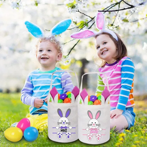 Vista 2 de Jocidea - Cesta de Pascua personalizada, cestas de Pascua personalizadas, regalos de Pascua personalizados, cesta de Pascua para niños y niños