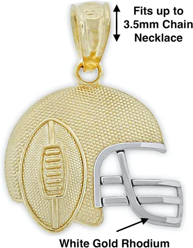 Vista 3 de Charm America - Gold Football Helmet Charm - 10 Karat Solid Gold