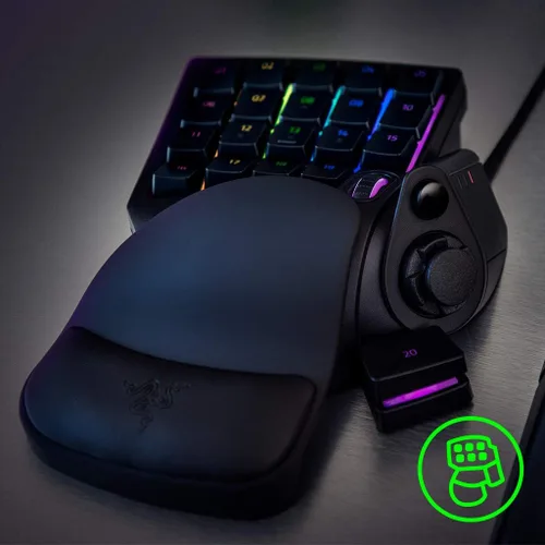 Vista 3 de Razer Teclado de juegos Tartarus V2: Interruptores de teclas de membrana Mecha - Teclado de una mano - 32 teclas programables - Iluminación Chroma