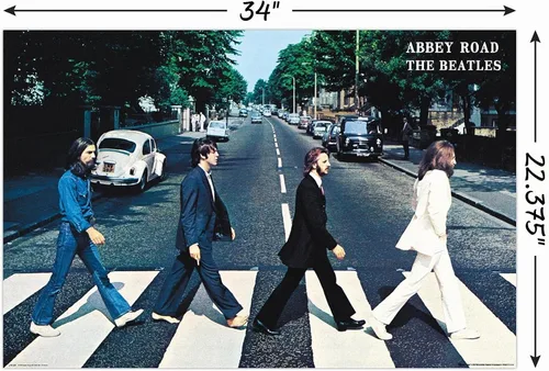Vista 2 de Trends International Beatles-Abbey Road - Póster de pared, 22.375 x 34 pulgadas, versión sin marco, dormitorio