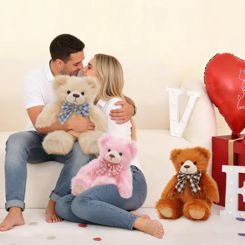 Vista 6 de MorisMos Oso de Peluche Relleno, Pequeño Oso de Peluche de 14'' Juguete de Peluche Regalo para Niño Niña Bebé Adolescente Adulto, Tierno Juguete