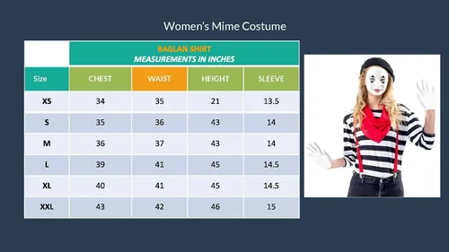 Vista 3 de Mime - Conjunto de disfraz para mujer con kit de maquillaje
