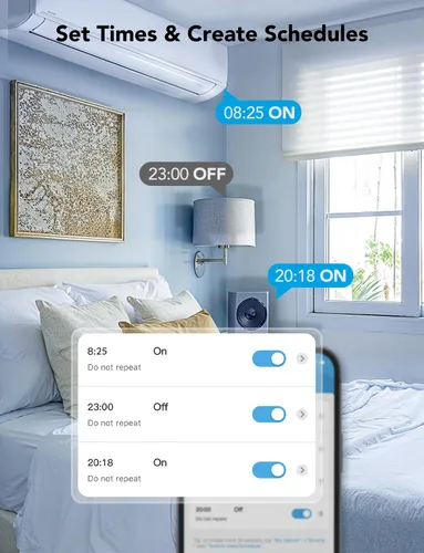 Vista 8 de Govee Paquete de 2 enchufes inteligentes duales, toma Bluetooth WiFi de 15 A, funciona con Alexa y Google Assistant, diseño compacto 2 en 1, control