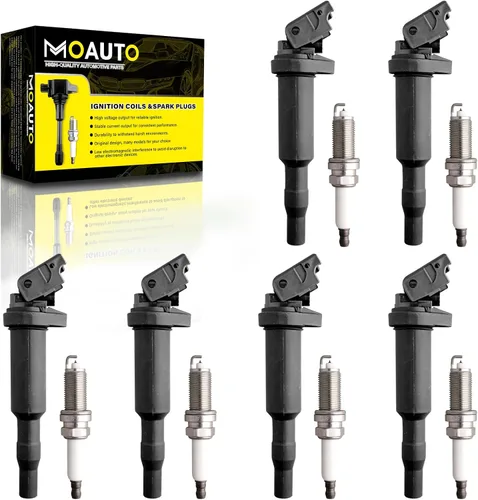 Vista 10 de Juego de 6 bobinas de encendido pack UF487 90919-02255 y 6 piezas bujías de iridio compatibles con Lexus Toyota Lotus ES350 RX350 RX450h Avalon