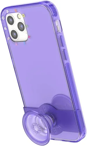 Vista 3 de PopSockets Funda para iPhone 12/12 Pro con agarre deslizante reposicionable y compatible con MagSafe - Purple Ice