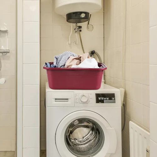 Vista 4 de Lavabo de 18 cuartos de galón, tinas grandes, 3 paquetes (rojo oscuro, gris, caqui)