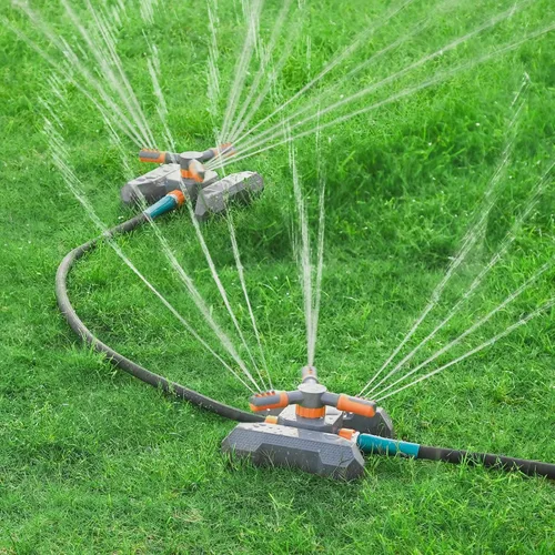 Vista 4 de LINEX Rociadores para patio, rociador giratorio de 360 grados para jardín y césped para una cobertura de área grande, rociador ajustable