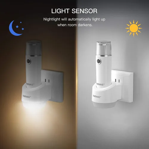 Vista 3 de Linterna de emergencia, luz LED multifunción para fallo de alimentación, recargable de mano, luz nocturna enchufable, 3 en 1 con sensor