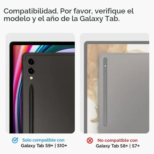 Vista 2 de Spigen GlasTR EZ FIT - Protector de pantalla para Galaxy Tab S9 Plus y S10 Plus 9H+ Tempered glass, Scratch resistance, Auto-align tray