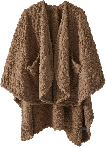 Vista 9 de Royoliving Manta de forro polar sherpa portátil con bolsillos para adultos, manta de franela ultra suave y mullida (negra, 58" x 64")