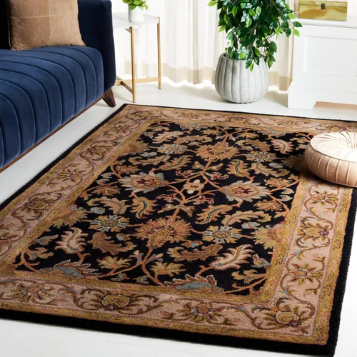 Vista 23 de Safavieh colección Heritage HG628A - tapete oriental tradicional hecho a mano de lana verde oscura y dorada, Lana, negro / beige (Black/ Beige)