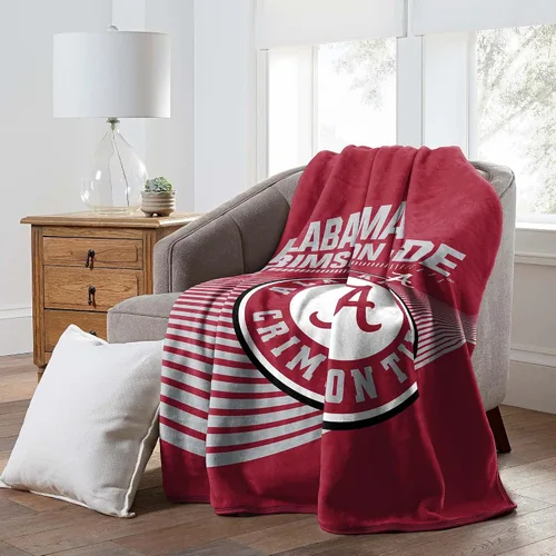 Vista 55 de Alabama Crimson Tide - Manta tipo throw de 46" x 60" pulgadas con licencia oficial de la NCAA - Manta de lana polar súper suave y liviana