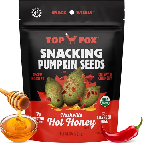 Vista 14 de Top Fox Snacks Semillas de calabaza para comer (Variedad, 3.5 oz) - Snacks sin gluten, snacks de proteínas, snacks keto, paleo y veganos - Tostadas