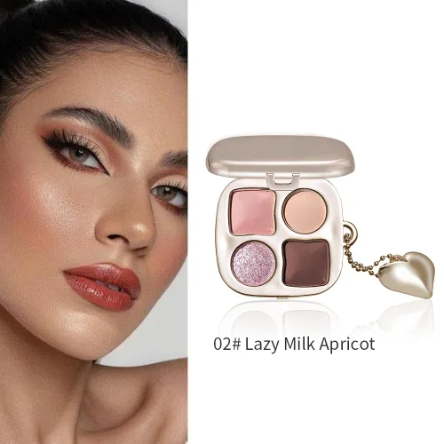 Vista 4 de Paleta de sombras de ojos de acabado múltiple, paleta de brillo metálico mate con polvo sedoso y suave, destello fino y duocromático, sombras 2#