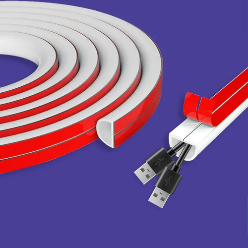 Vista 10 de Cubierta de cable de pared autoadhesiva de 39 pulgadas para paredes, cubierta de cable flexible para una fácil gestión de cables, 0.59 pulgadas