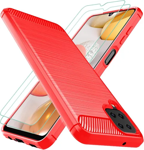 Vista 9 de Osophter Funda para Galaxy A22 4G con protector de pantalla de absorción de golpes Flexible TPU Rubber Protective Cell Phone Cover para Samsung