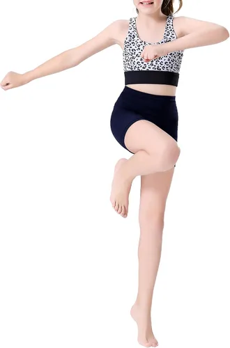 Vista 6 de Swdarz Pantalones cortos de gimnasia para niñas, para voleibol, animación, ballet, elastano
