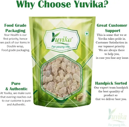 Vista 3 de YUVIKA Gond Kondru Goma de mascar Shallaki - Boswellia Serrata Gum (3.53 oz)