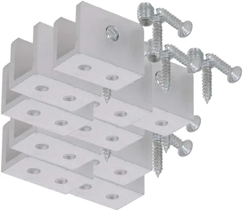 Vista 5 de Soporte de estante de vidrio ajustable de aleación de aluminio, soporte de clip de abrazadera de gabinete de puerta rectangular para 0.197-0.315 in