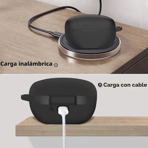 Vista 4 de Funda compatible con Sony WF-1000XM5, funda protectora de silicona para auriculares inalámbricos Sony XM5, LED frontal visible (negro)