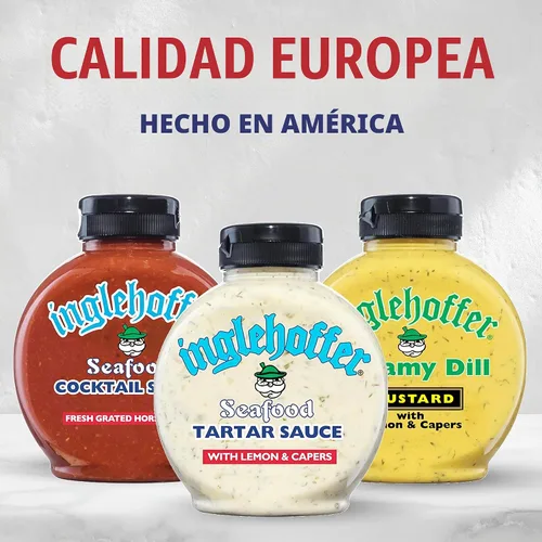 Vista 7 de Inglehoffer Paquete variado de condimentos, salsa de cóctel de mariscos, salsa tártara de mariscos y mostaza cremosa de eneldo (paquete de 3)