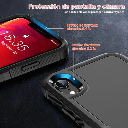 Vista 4 de SPIDERCASE Funda para iPhone XR, [Protección contra Caídas de Grado Militar de 10 Pies] [Antideslizante]