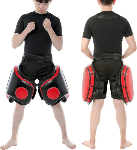 Vista 8 de Muay Thai - Almohadillas para muslos de kickboxing, almohadilla para piernas para artes marciales, entrenador, entrenador de taekwondo