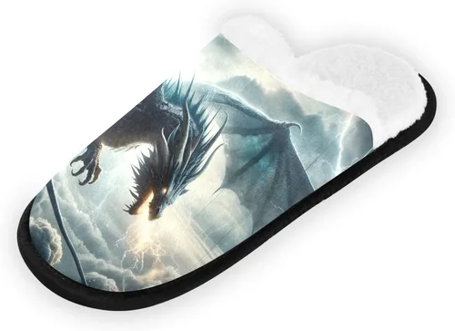 Vista 3 de Pantuflas de felpa para mujeres y hombres, cálidas, cómodas, para viajes, spa, antideslizantes, zapatos de casa