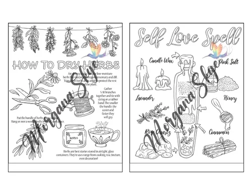 Vista 13 de Witchcraft Coloring Book for Adults Channel Your Creative Energy and Discover the Magic of Plants, Herbs, Crystals, and Beyond
