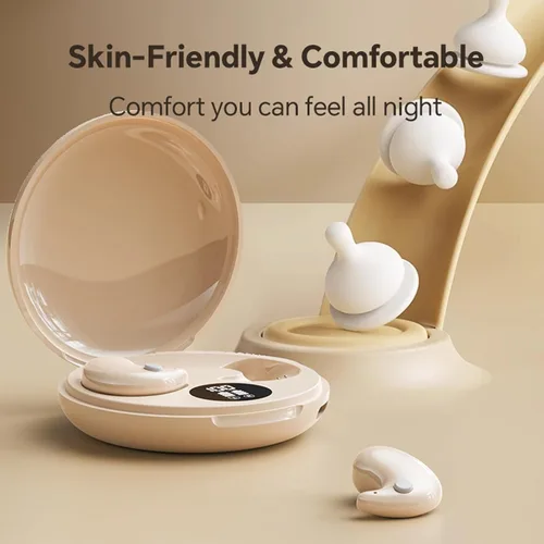 Vista 3 de Auriculares pequeños invisibles para dormir de lado, auriculares ocultos, inalámbricos, Bluetooth, cómodos, de perfil bajo, pequeños, discretos