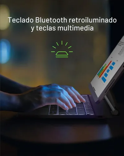 Vista 5 de Funda de teclado Belkin Pro con soporte magnético, teclado Bluetooth retroiluminado, controles multi-gestuales, compatibilidad de almacenamiento