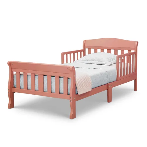 Vista 8 de Delta Children Canton - Cama para niños pequeños, albaricoque + colchón Delta Children Twinkle Galaxy de doble cara con núcleo de fibra reciclada